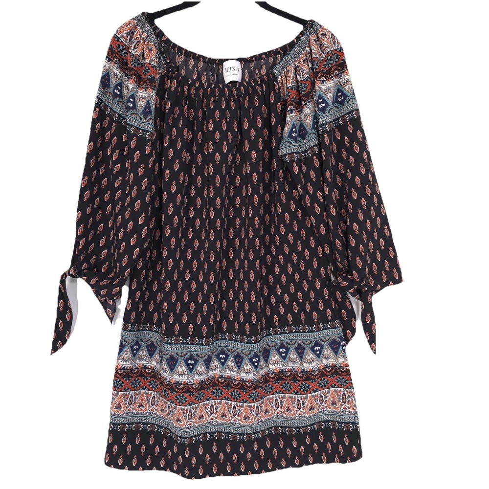 MISA LOS ANGELES Women's Tunic Top Off Shoulder Geometric No Size‎ Tag MEDIUM